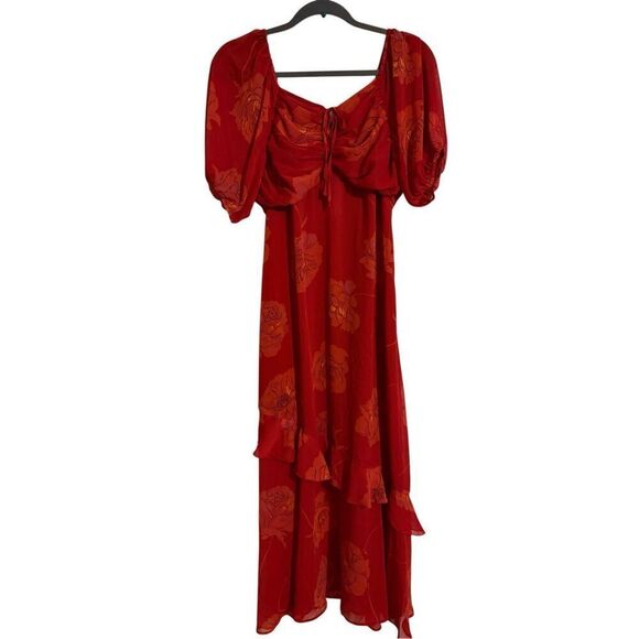 Brand New Jessica Simpson Scarlet Sage Floating Rose Aberdash Midi Dress - Picture 7 of 13